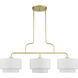 Manorwood 3 Light 49 inch Soft Gold Linear Chandelier Ceiling Light
