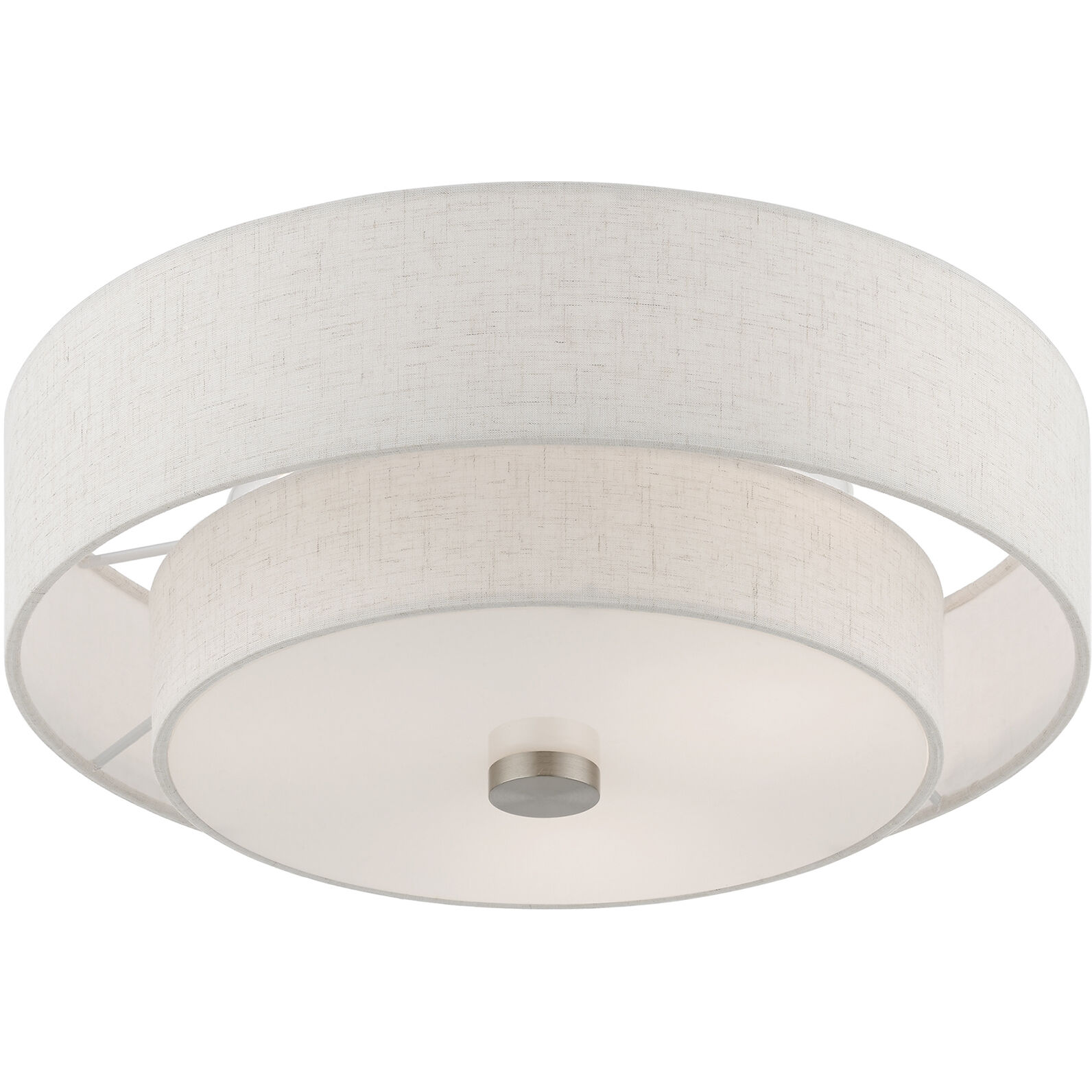 Meridian 3 Light 15 inch Brushed Nickel Semi-Flush Ceiling Light