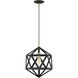 Geometric 1 Light 13 inch Textured Black Pendant Ceiling Light