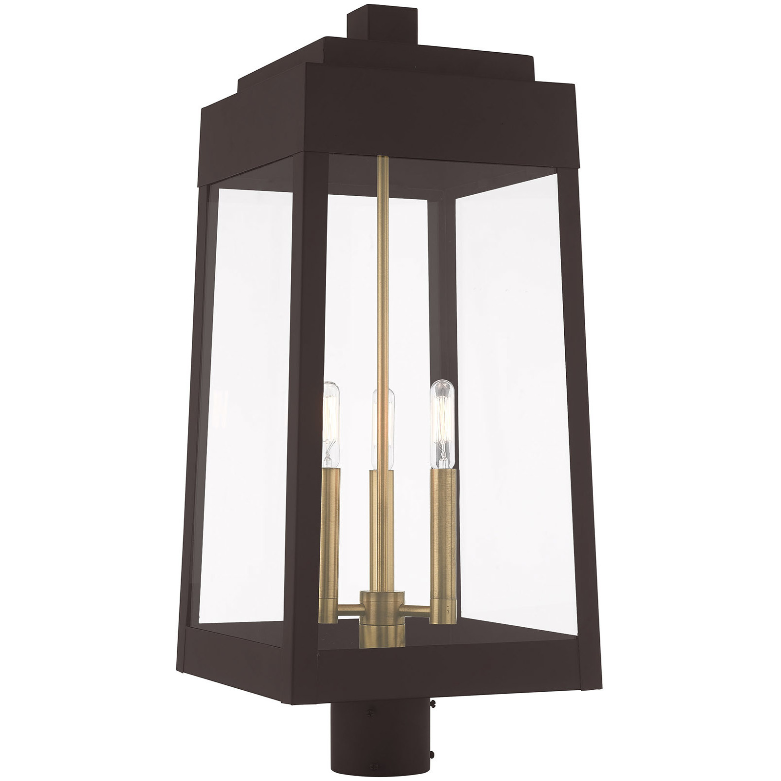 Oslo 3 Light 24.75 inch Bronze Outdoor Post Top Lantern