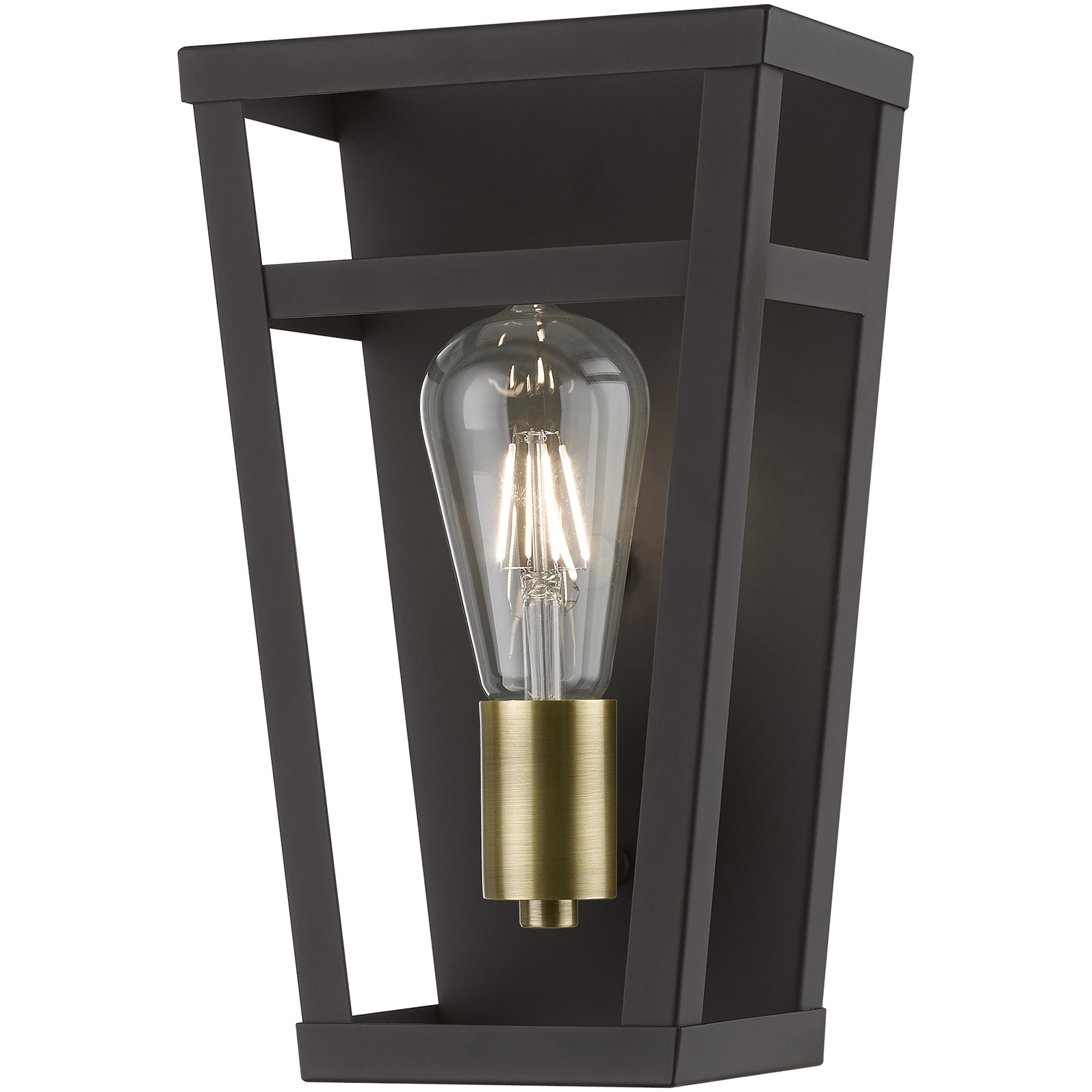 Schofield 1 Light 7 inch Bronze with Antique Brass Accents ADA ADA Sconce Wall Light