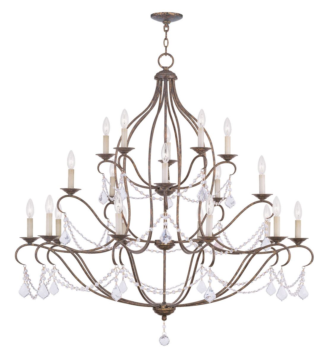 Chesterfield 20 Light 46 inch Hand Applied Venetian Golden Bronze Grande Foyer Chandelier Ceiling Light