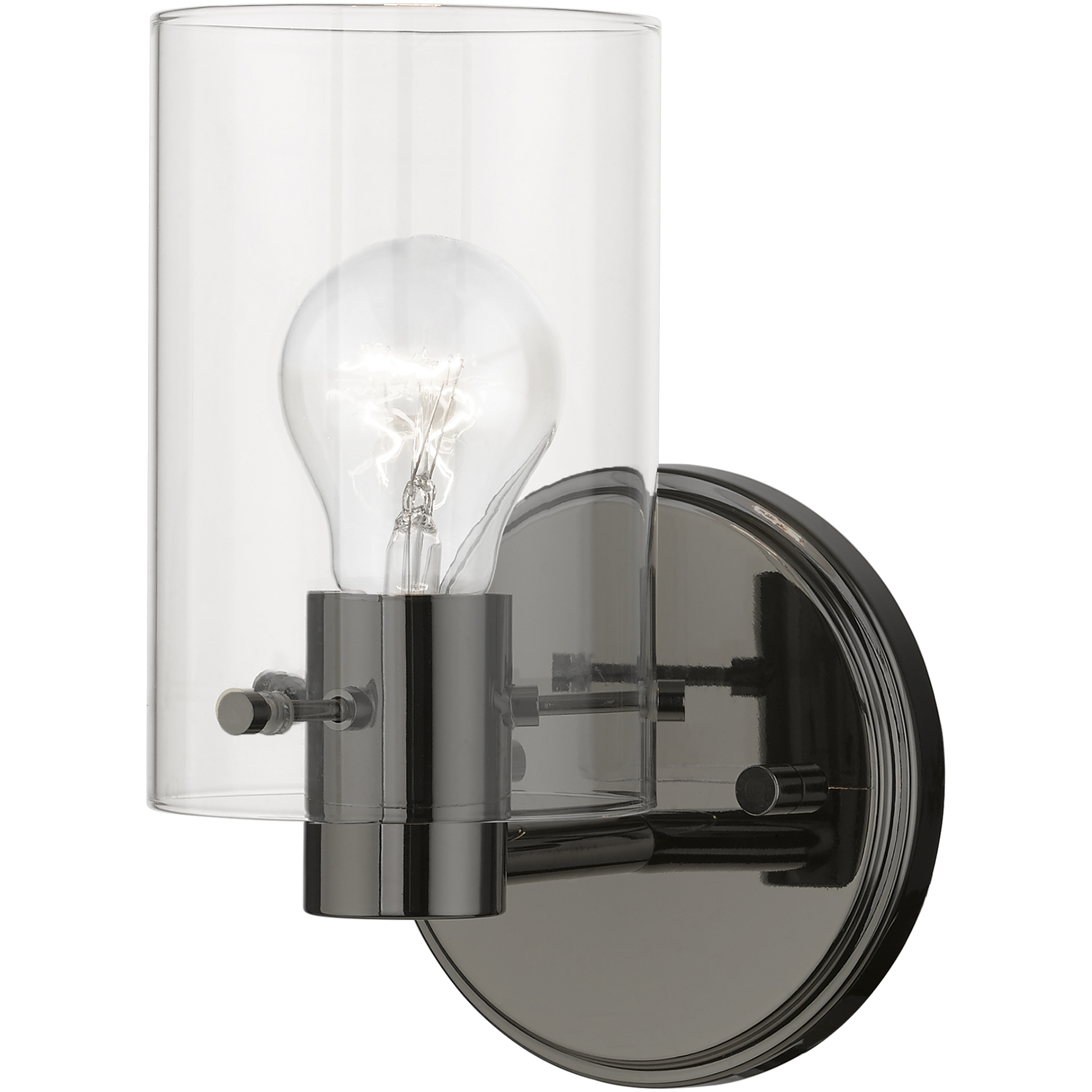 Munich 1 Light 5 inch Black Chrome Single Sconce Wall Light, Single