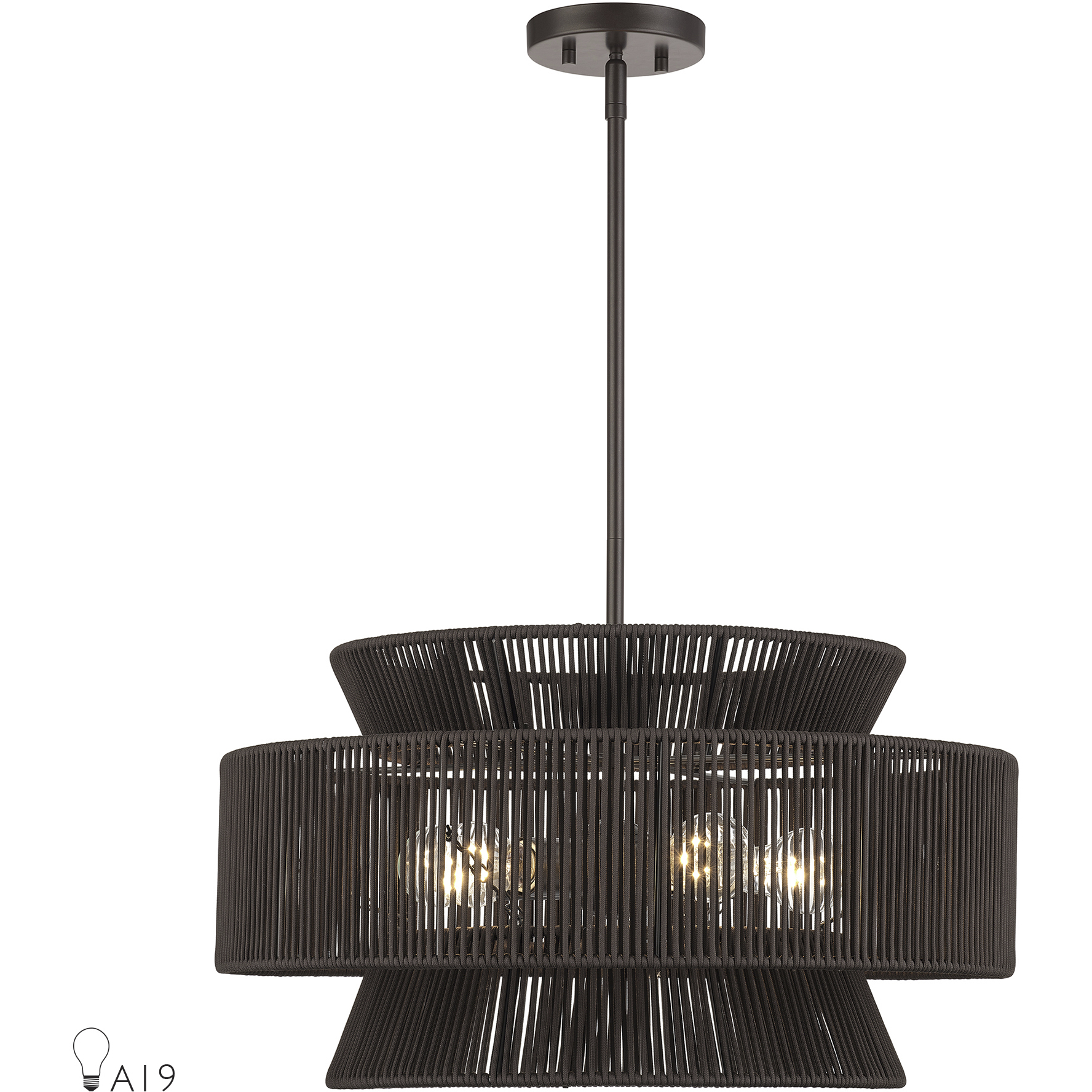 Florell 5 Light 22 inch English Bronze Pendant Chandelier Ceiling Light
