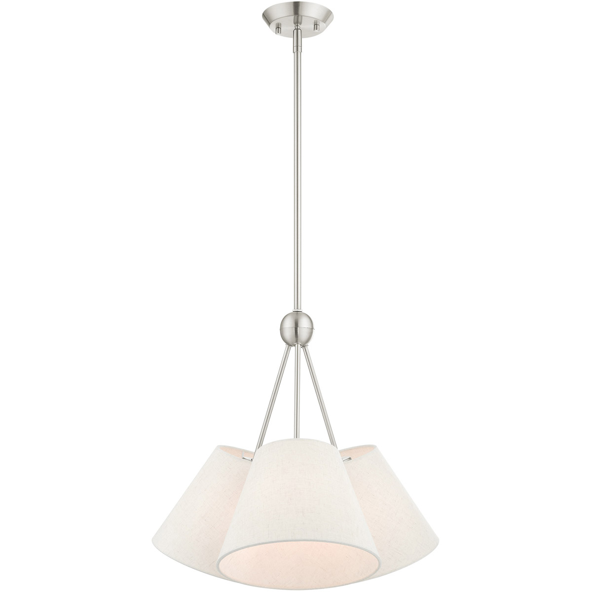 Prato 3 Light 21 inch Brushed Nickel Chandelier Ceiling Light