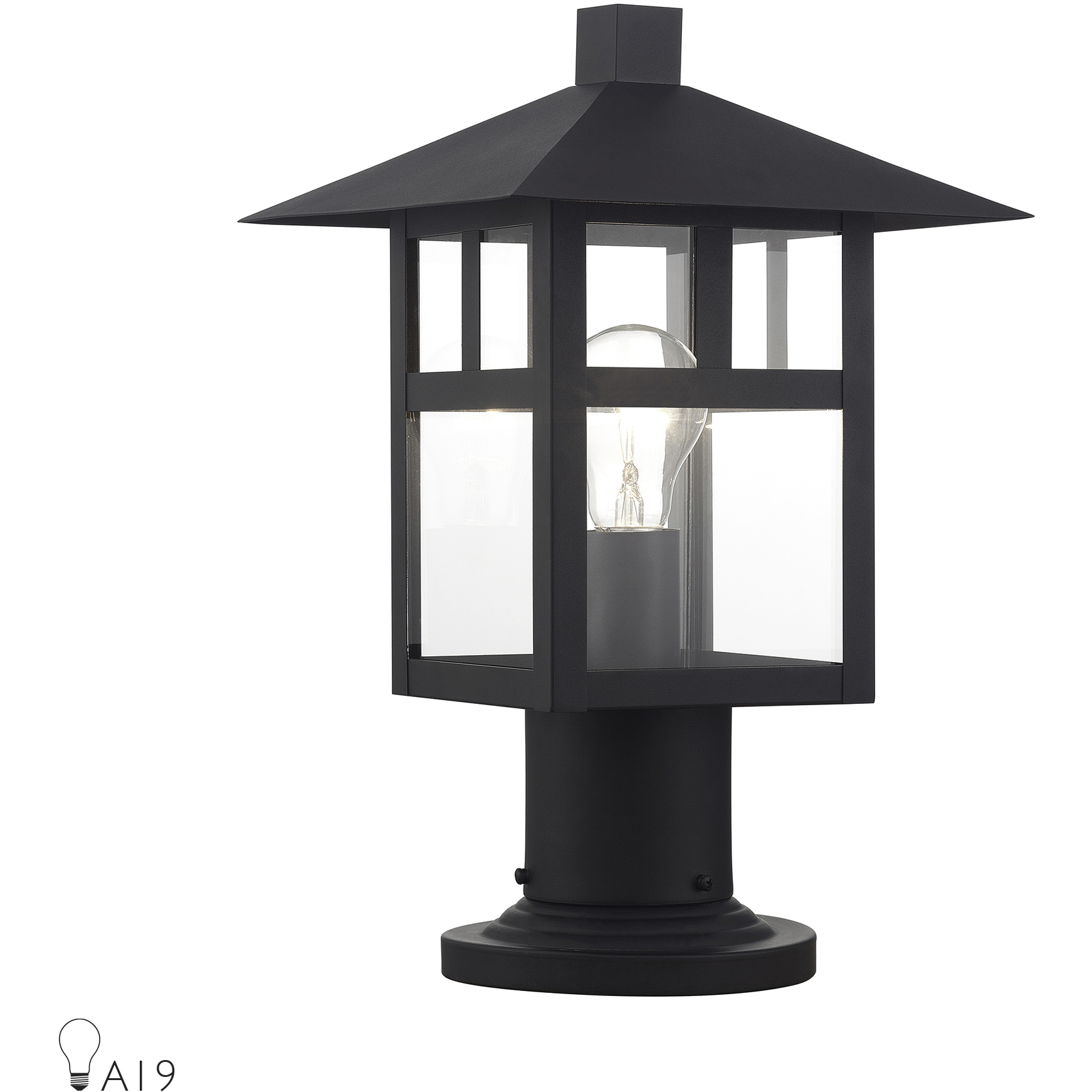 Crestlake 1 Light 13.5 inch Textured Black Outdoor Post Top Lantern