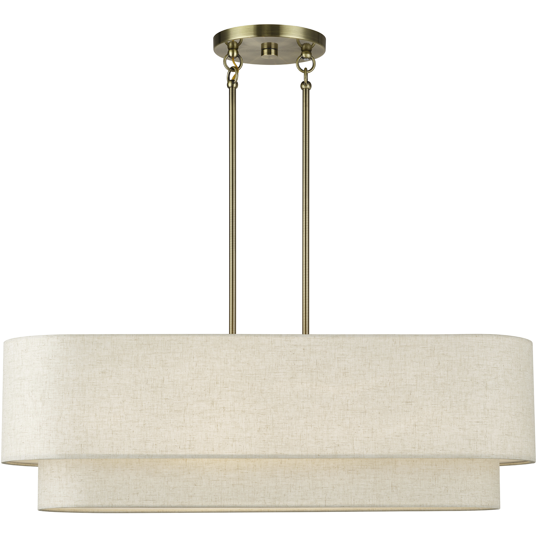 Manorwood 4 Light 36 inch Antique Brass Linear Chandelier Ceiling Light, Large