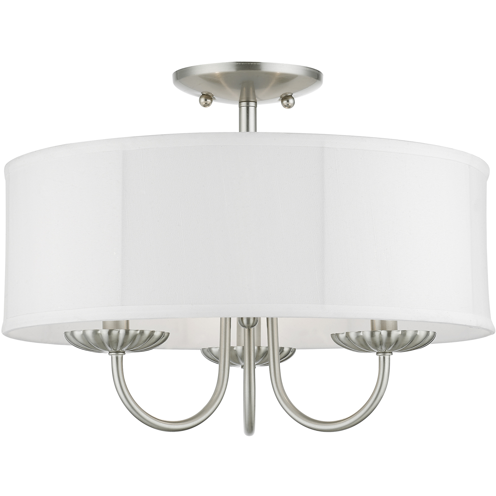 Brookdale 3 Light 16 inch Brushed Nickel Semi-Flush Mount Ceiling Light