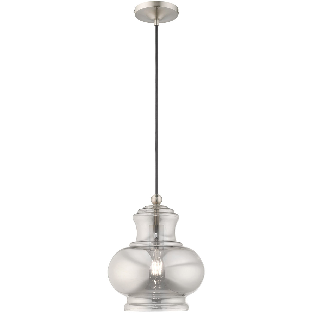 Art Glass 1 Light 9.88 inch Brushed Nickel Mini Pendant Ceiling Light