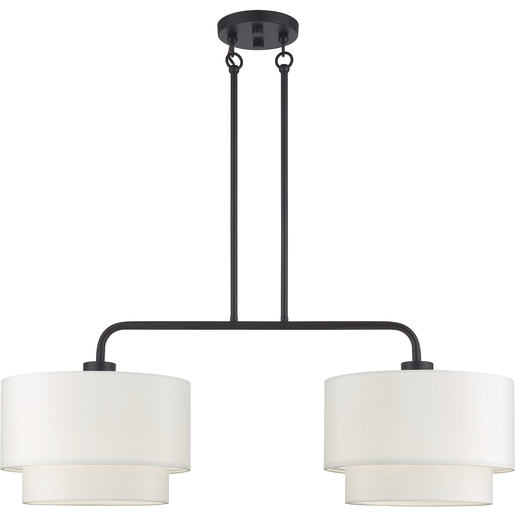 Manorwood 2 Light 35 inch Bronze Linear Chandelier Ceiling Light