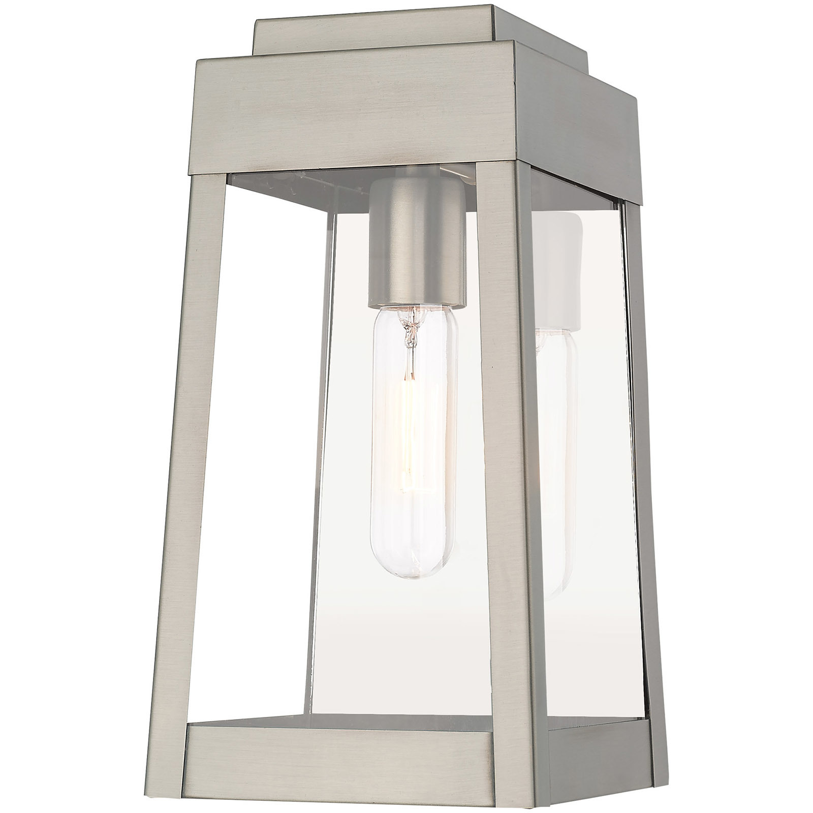 Oslo 1 Light 12 inch Brushed Nickel Outdoor Wall Lantern