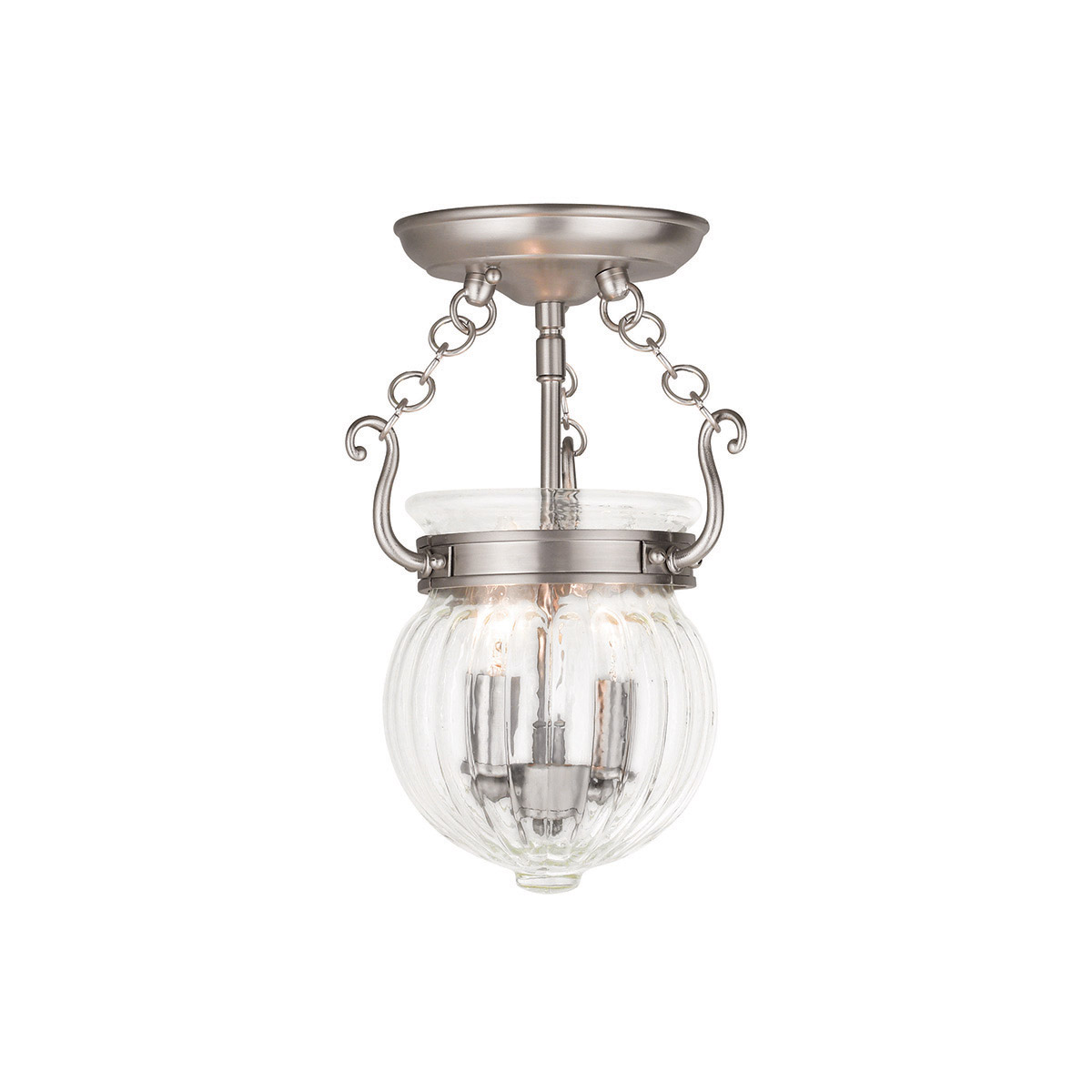 Everett 2 Light 8.5 inch Brushed Nickel Semi-Flush Mount Ceiling Light