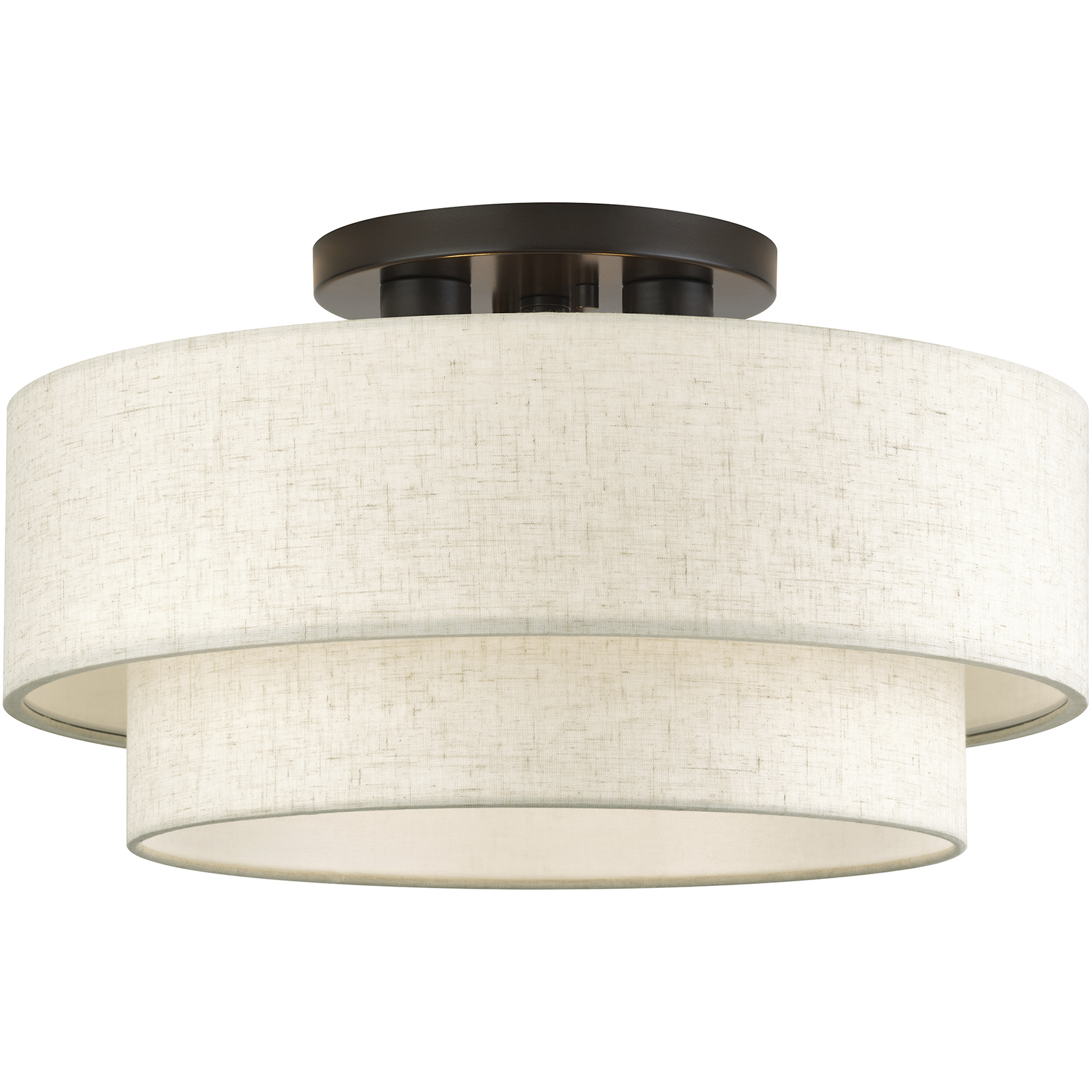Manorwood 3 Light 18 inch English Bronze Large Semi-Flush Ceiling Light, Large