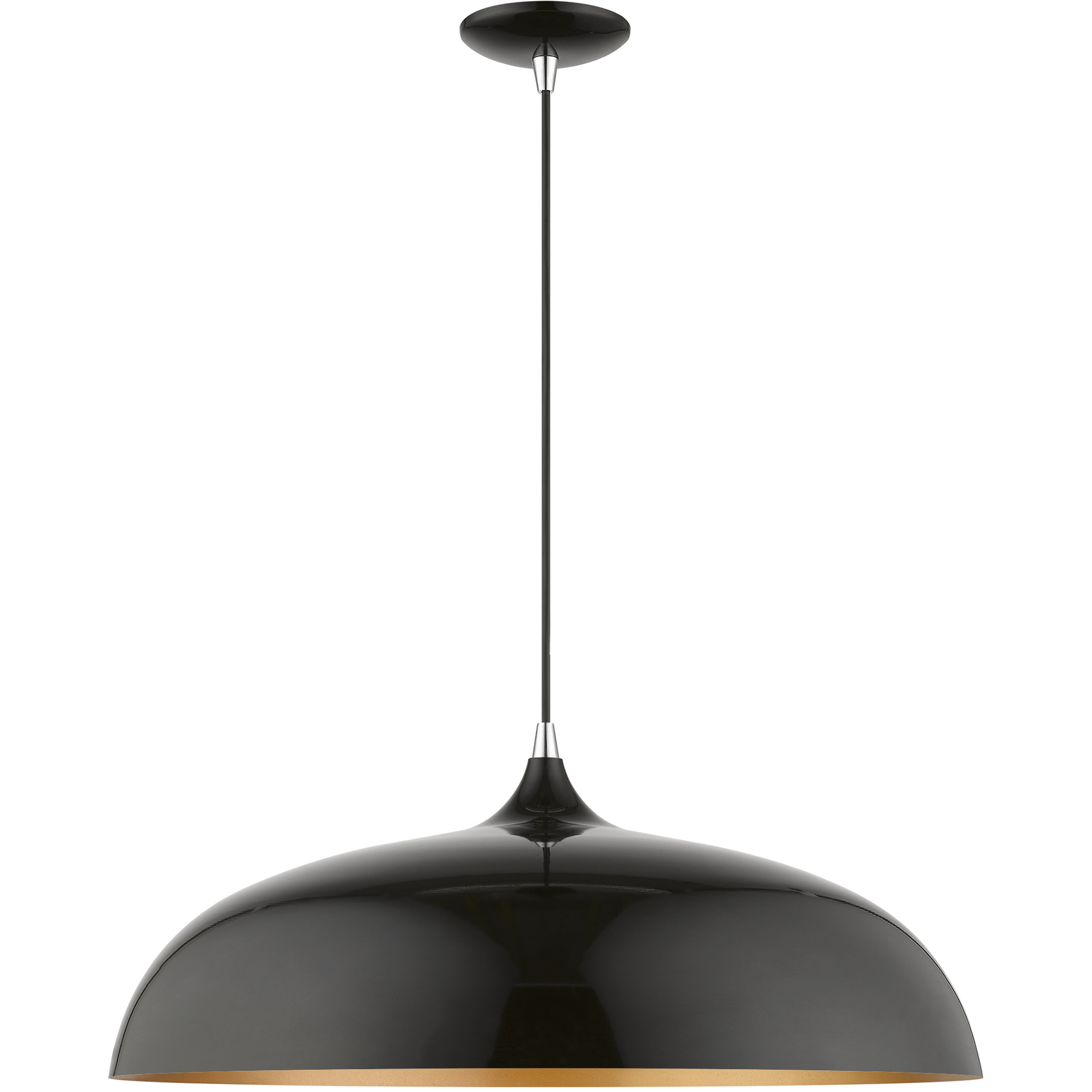Amador 3 Light 23.75 inch Shiny Black with Polished Chrome Accents Large Pendant Ceiling Light, Large