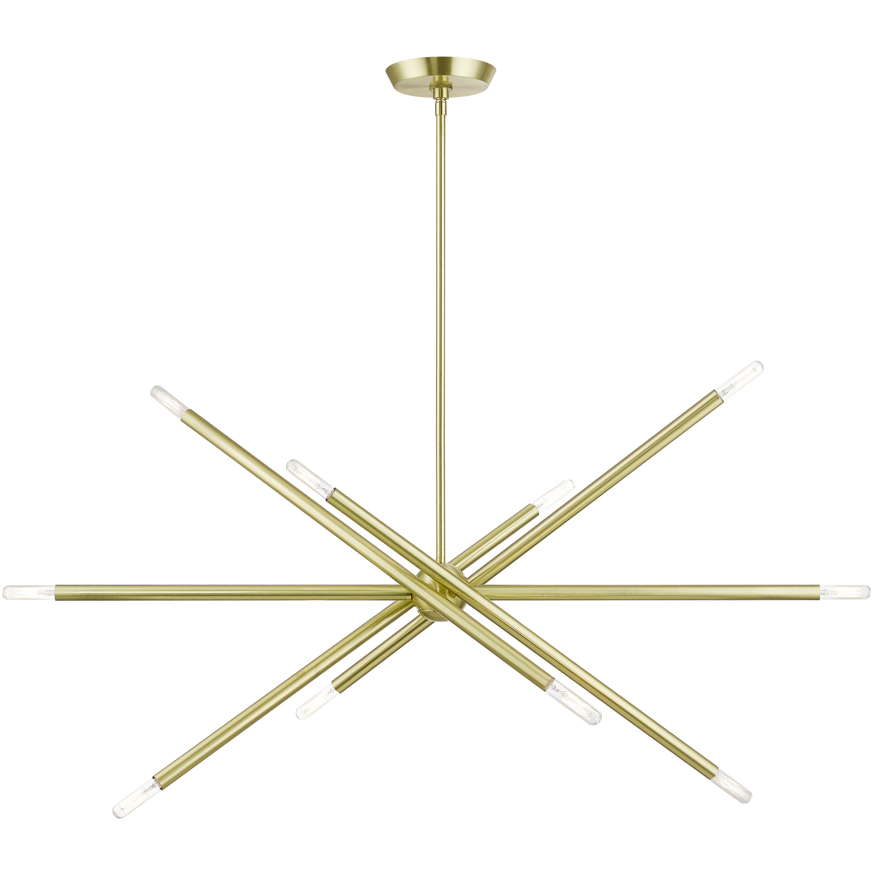 Soho 10 Light 40.5 inch Satin Brass Linear Chandelier Ceiling Light