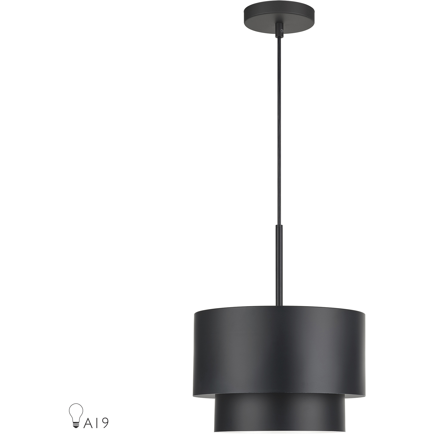 Zolana 1 Light 12 inch Black Pendant Ceiling Light