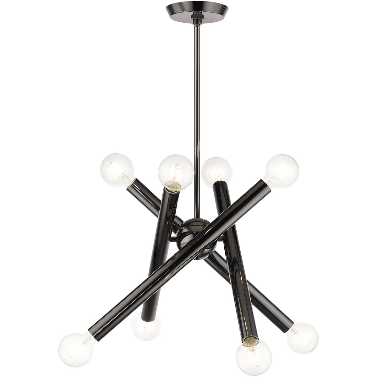Stafford 8 Light 24 inch Black Chrome Chandelier Ceiling Light