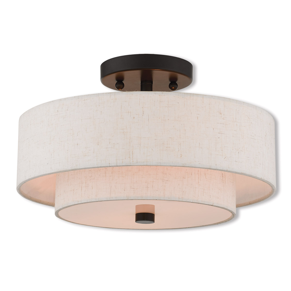 Monroe 2 Light 13 inch English Bronze Semi-Flush Ceiling Light