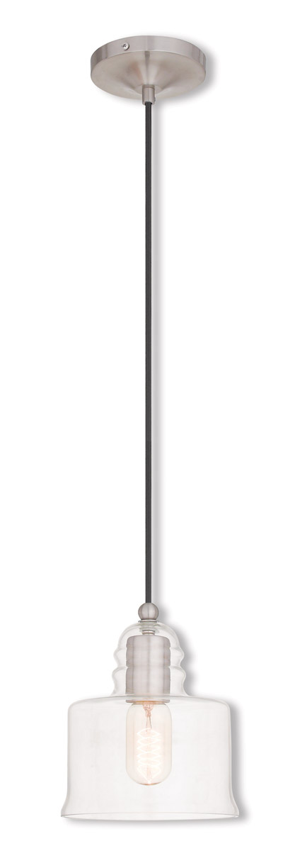 Art Glass 1 Light 6.75 inch Brushed Nickel Mini Pendant Ceiling Light