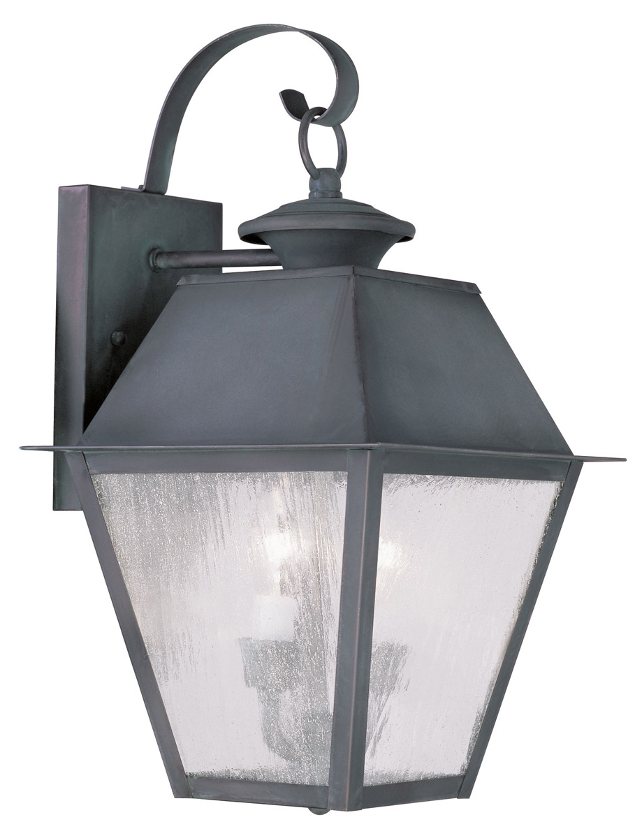 Livex 2165-61 Mansfield 2 Light 17 inch Charcoal Outdoor Wall Lantern