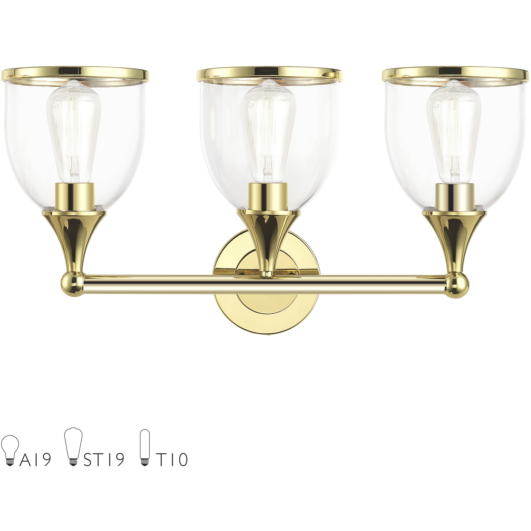 Ashridge 3 Light 24 inch Polished Brass Vanity Wall Sconce Wall Light
