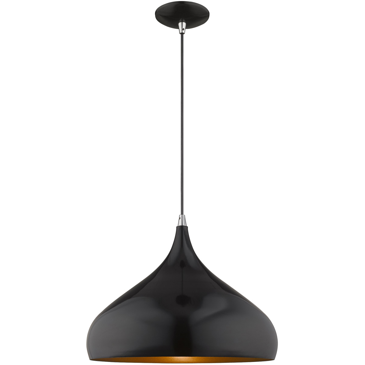 Allison 1 Light 15.75 inch Shiny Black Mini Pendant Ceiling Light