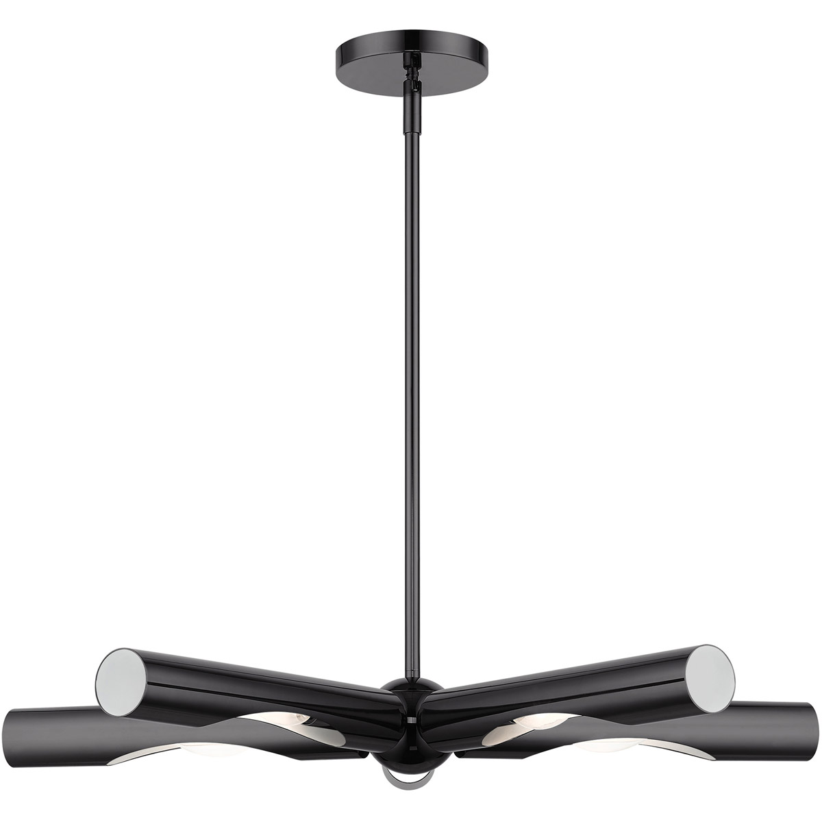 Acra 5 Light 28 inch Black Chrome Chandelier Ceiling Light