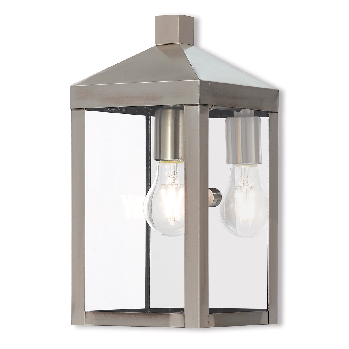 Nyack 1 Light 12.75 inch Brushed Nickel with Polished Chrome Stainless Steel Reflector Small Outdoor Wall Lantern