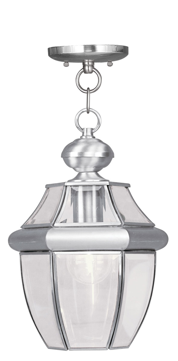 Monterey 1 Light 8.5 inch Brushed Nickel Outdoor Pendant Lantern