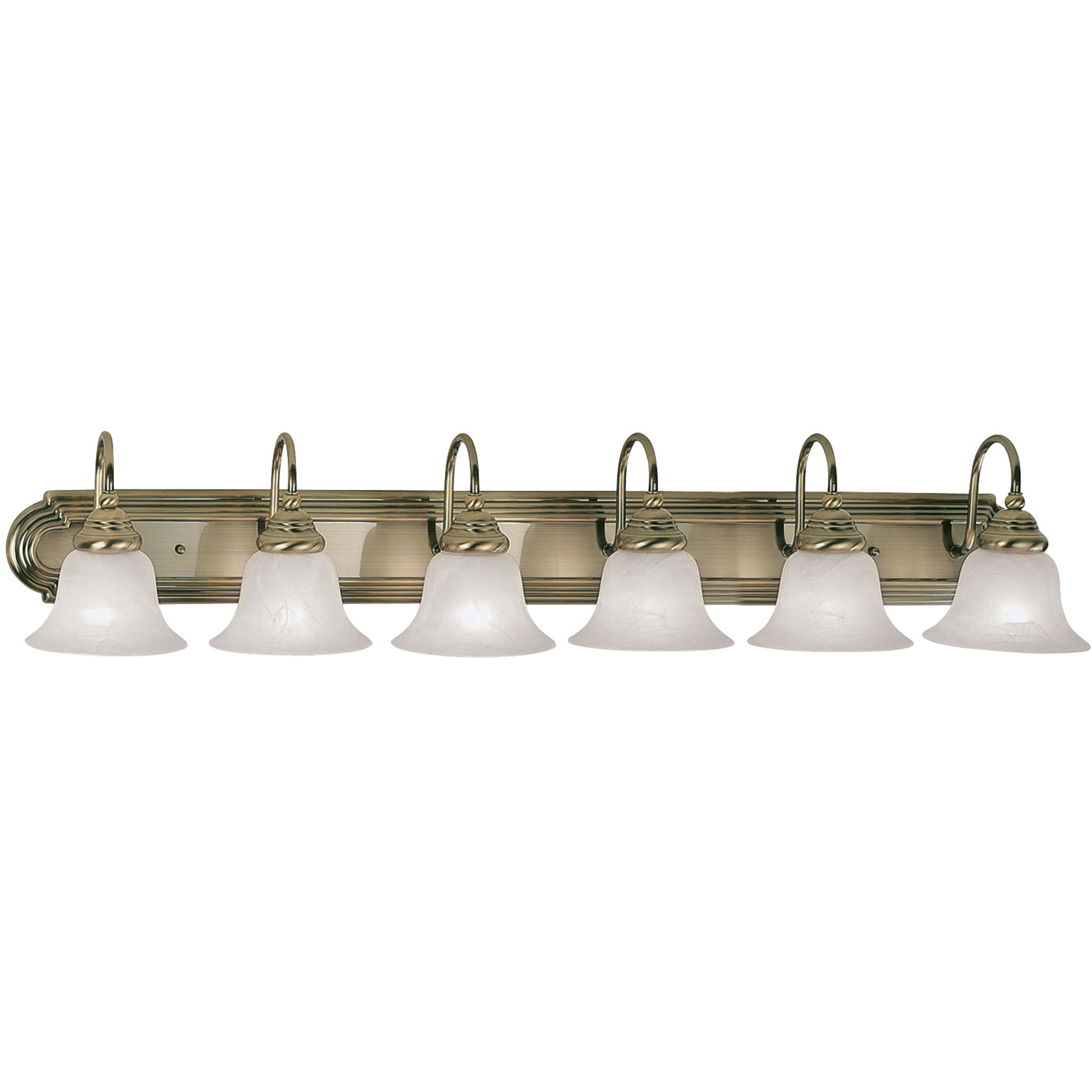 Belmont 6 Light 48 inch Antique Brass Vanity Sconce Wall Light
