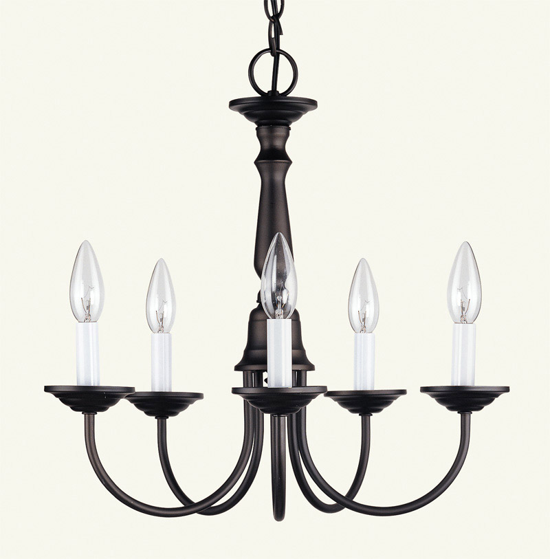 Home Basics 5 Light 17.5 inch Bronze Chandelier Ceiling Light