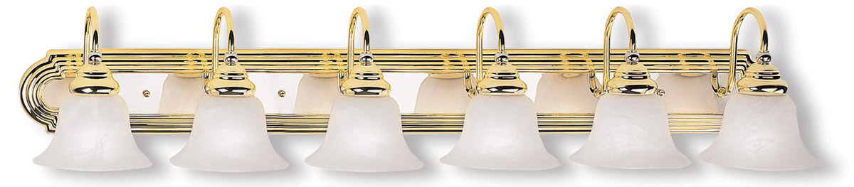 Belmont 6 Light 48 inch Polished Brass & Polished Chrome Bath Vanity Wall Light
