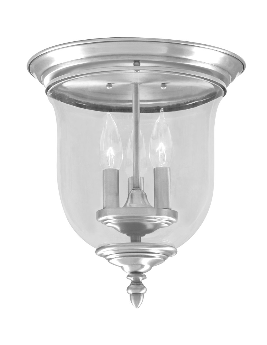 Legacy 3 Light 11.5 inch Brushed Nickel Flush Mount Ceiling Light