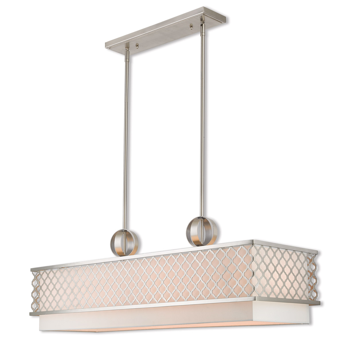 Arabesque 9 Light 40 inch Brushed Nickel Linear Chandelier Ceiling Light