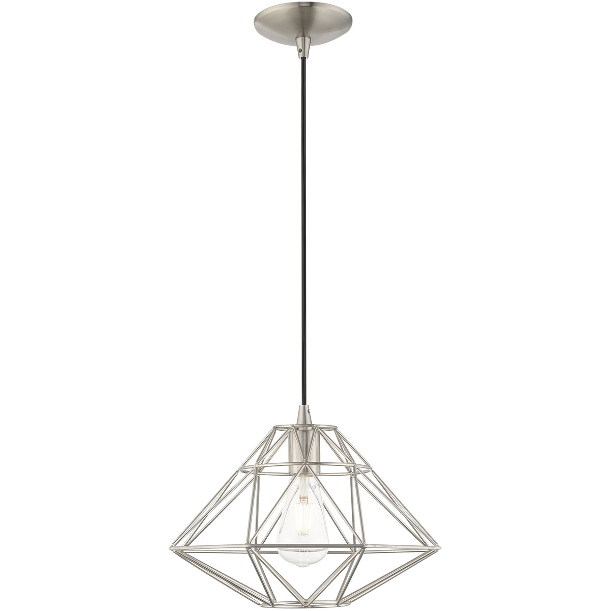 Knox 1 Light 13.5 inch Brushed Nickel Pendant Ceiling Light