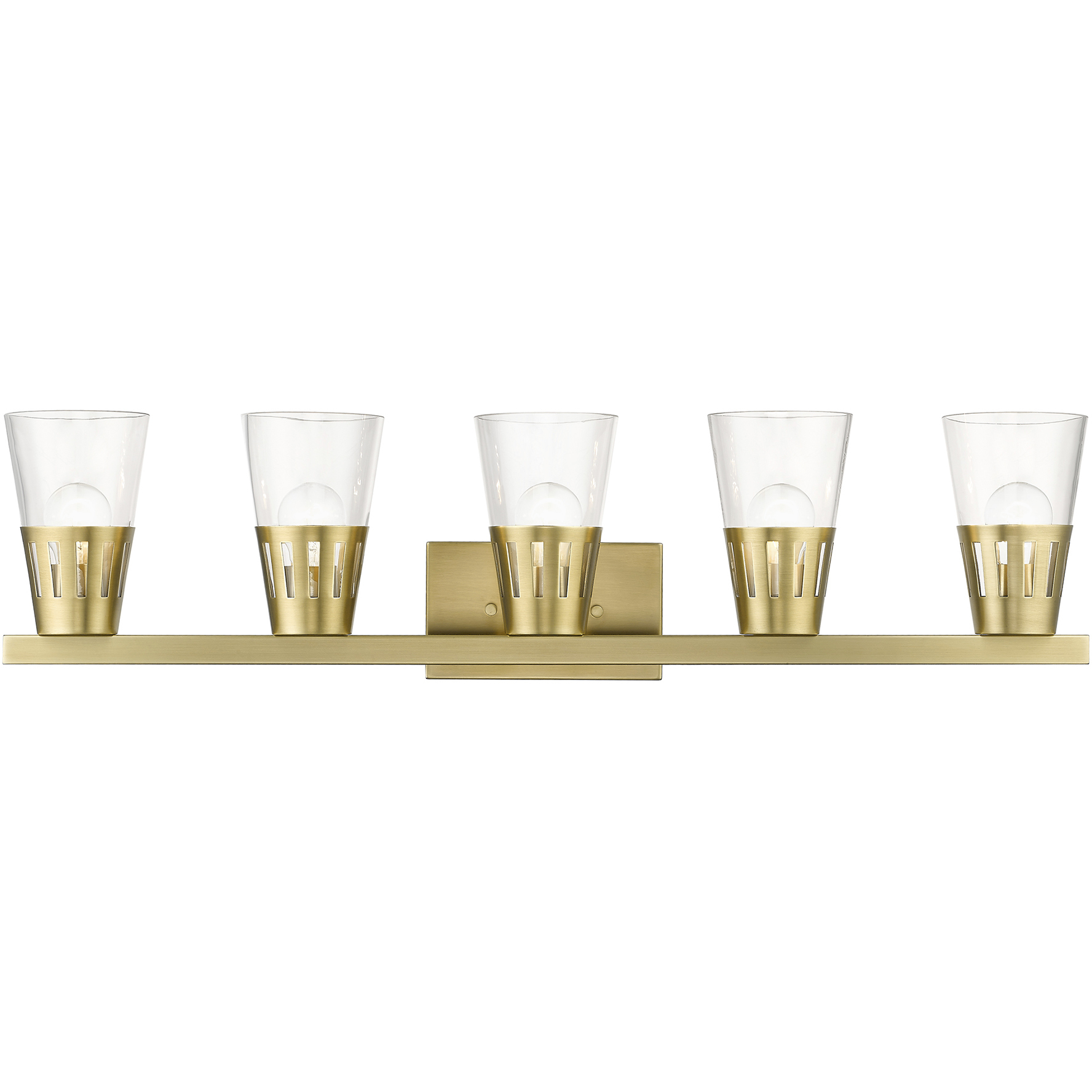 Bennington 5 Light 35.75 inch Natural Brass Large Vanity Sconce Wall Light