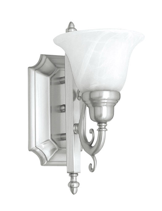 French Regency 1 Light 6 inch Brushed Nickel Single Sconce Wall Light