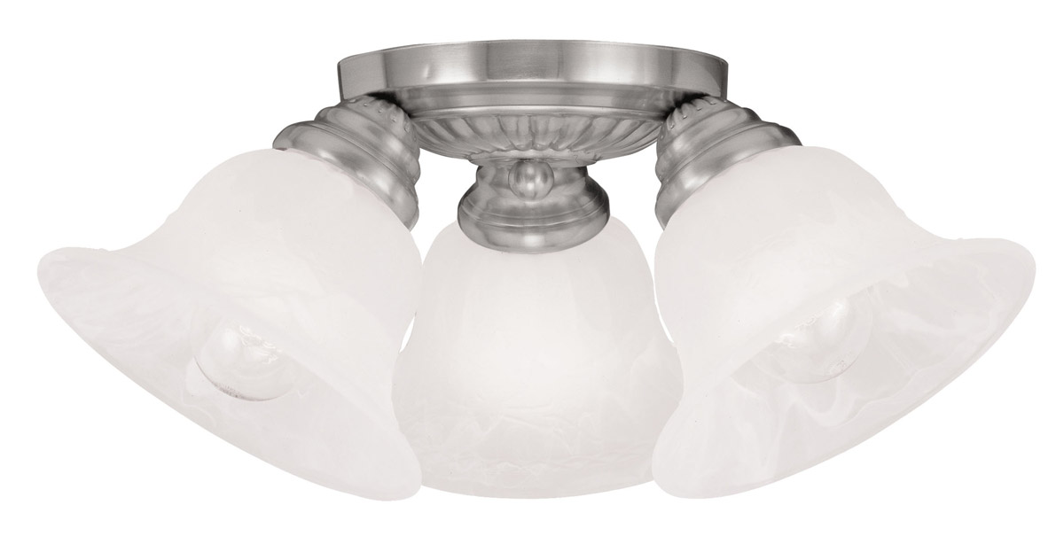 Edgemont 3 Light 15 inch Brushed Nickel Semi-Flush Mount Ceiling Light