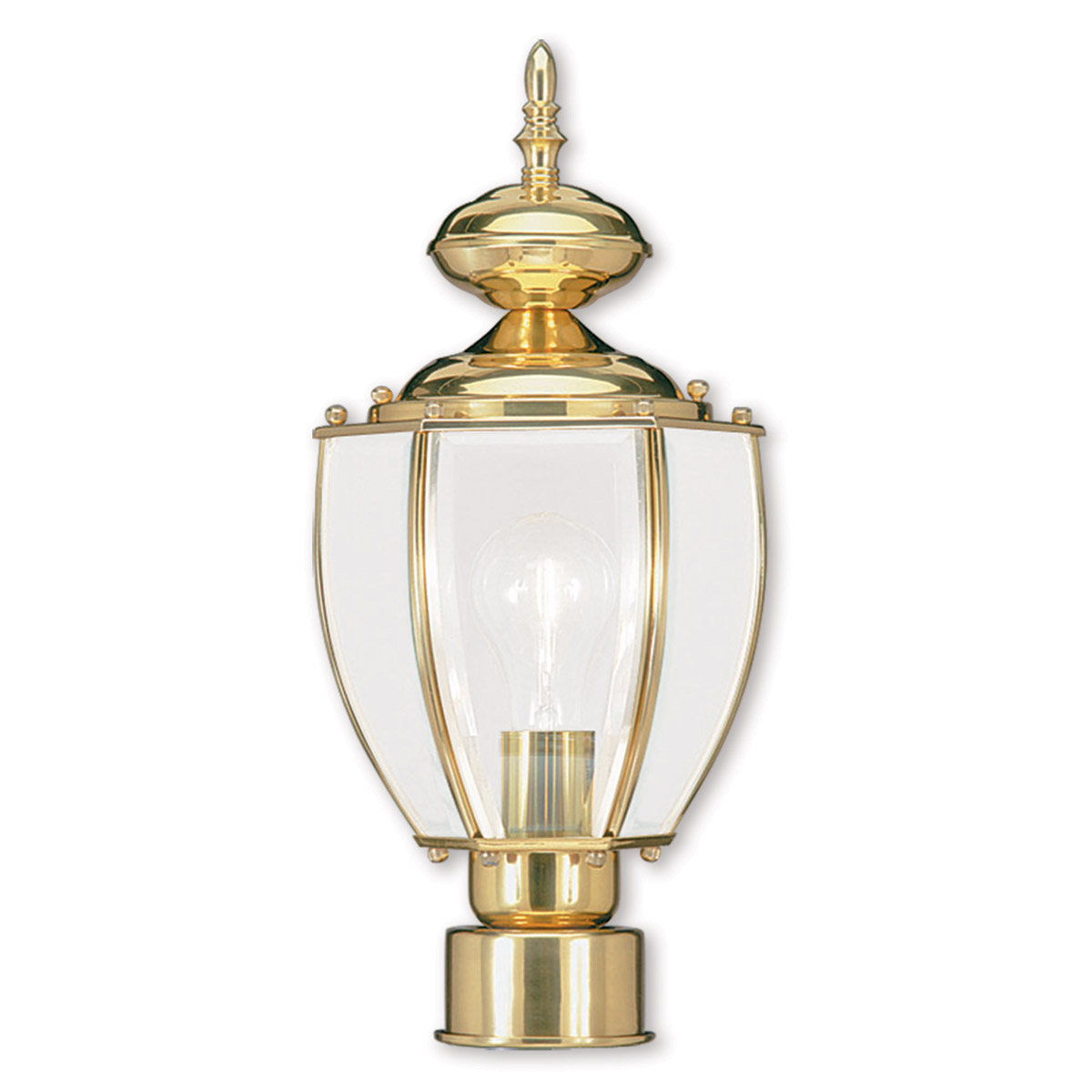 Outdoor Basics 1 Light 17 inch Polished Brass Outdoor Post Top Lantern