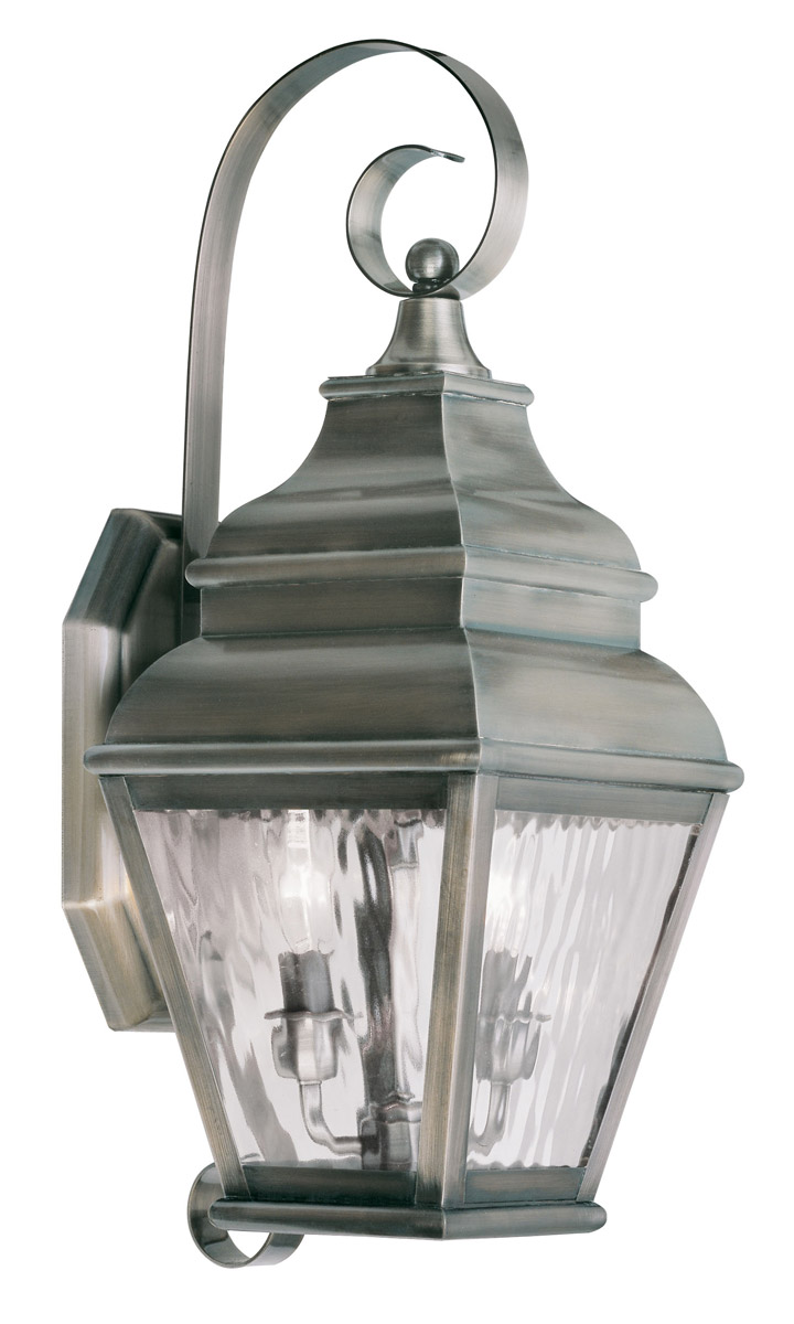 Exeter 2 Light 21.5 inch Vintage Pewter Outdoor Wall Lantern