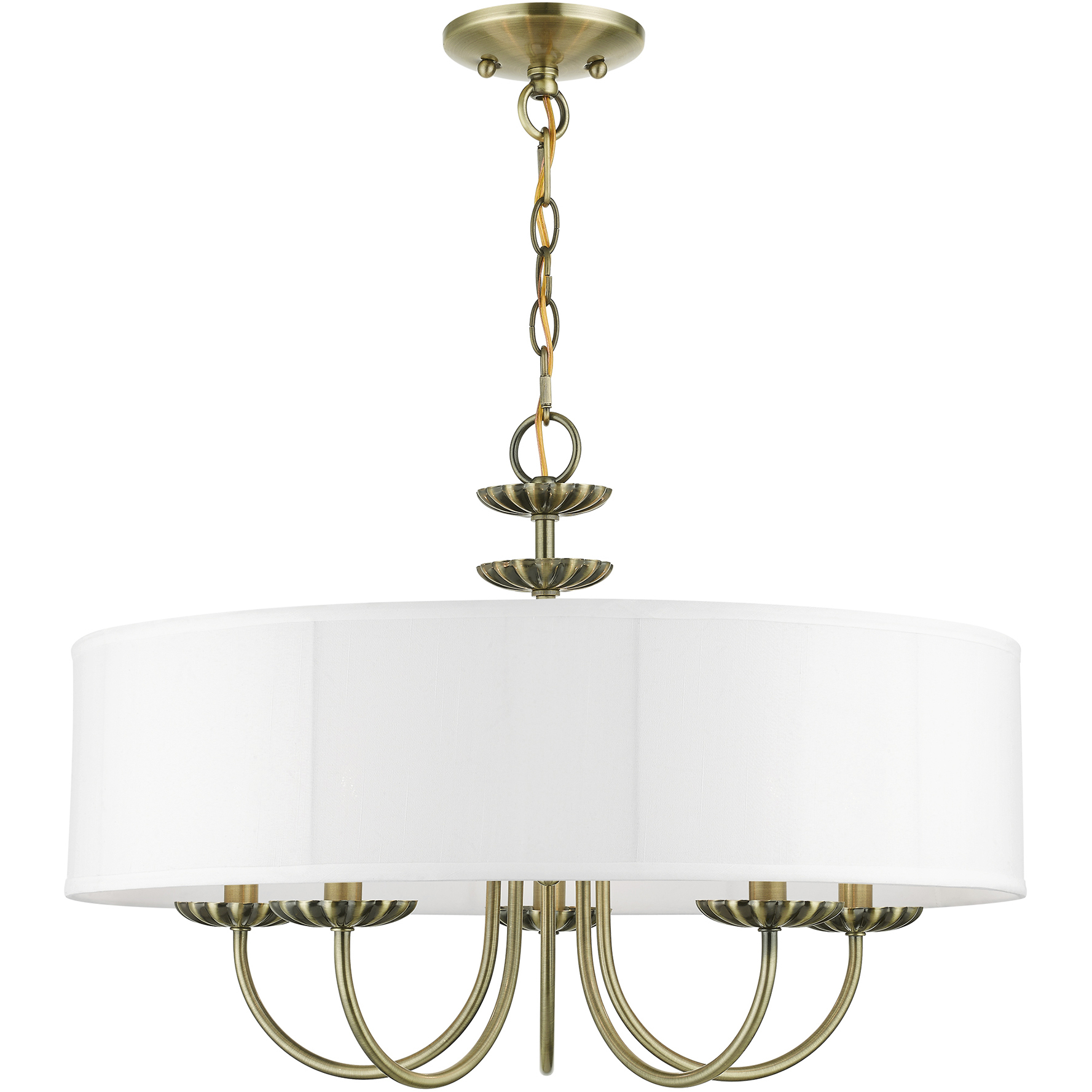 Livex Lighting 4298501 Brookdale 5 Light 23 inch Antique Brass Pendant