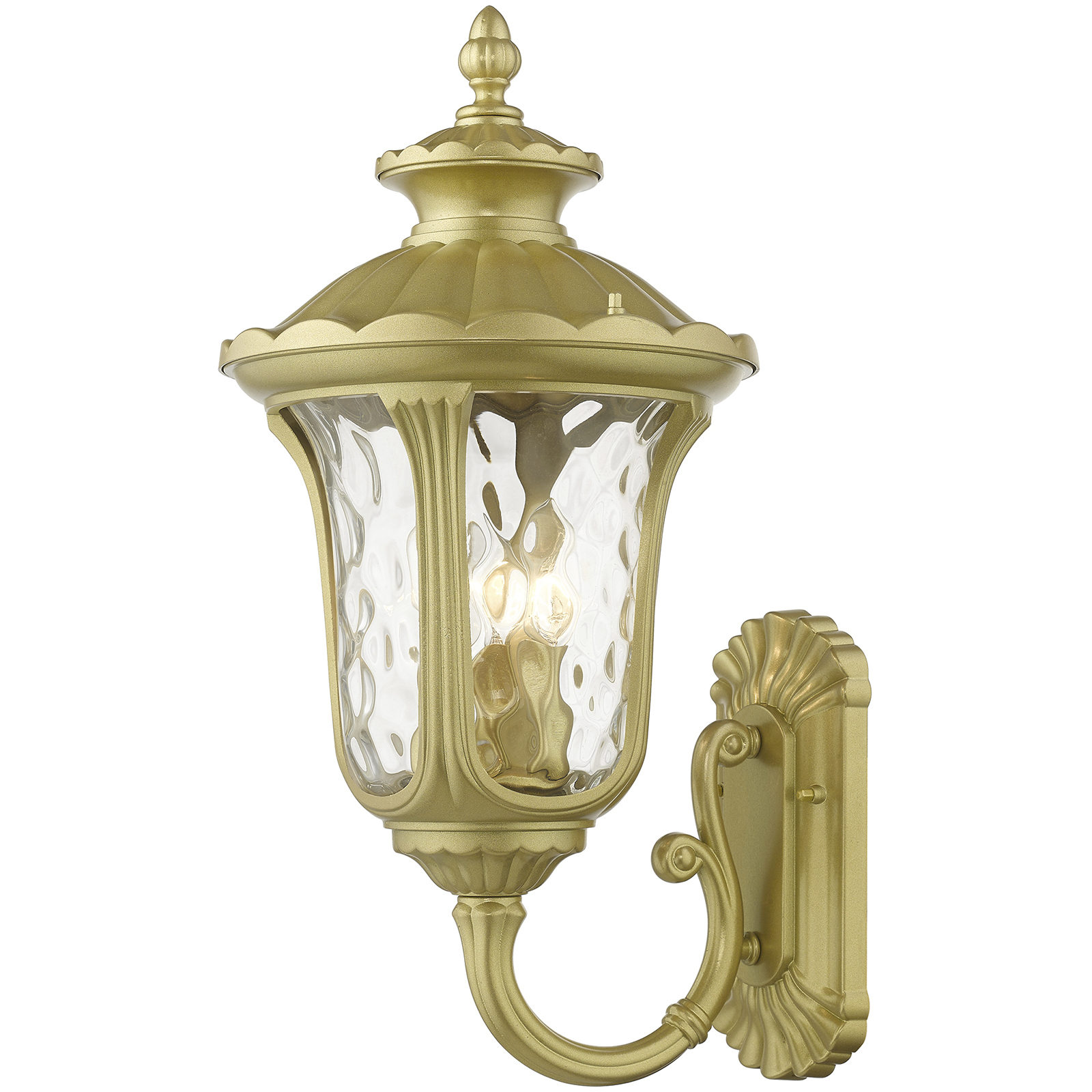 Oxford 3 Light 11 inch Soft Gold Outdoor Large Wall Lantern Wall Light, Large