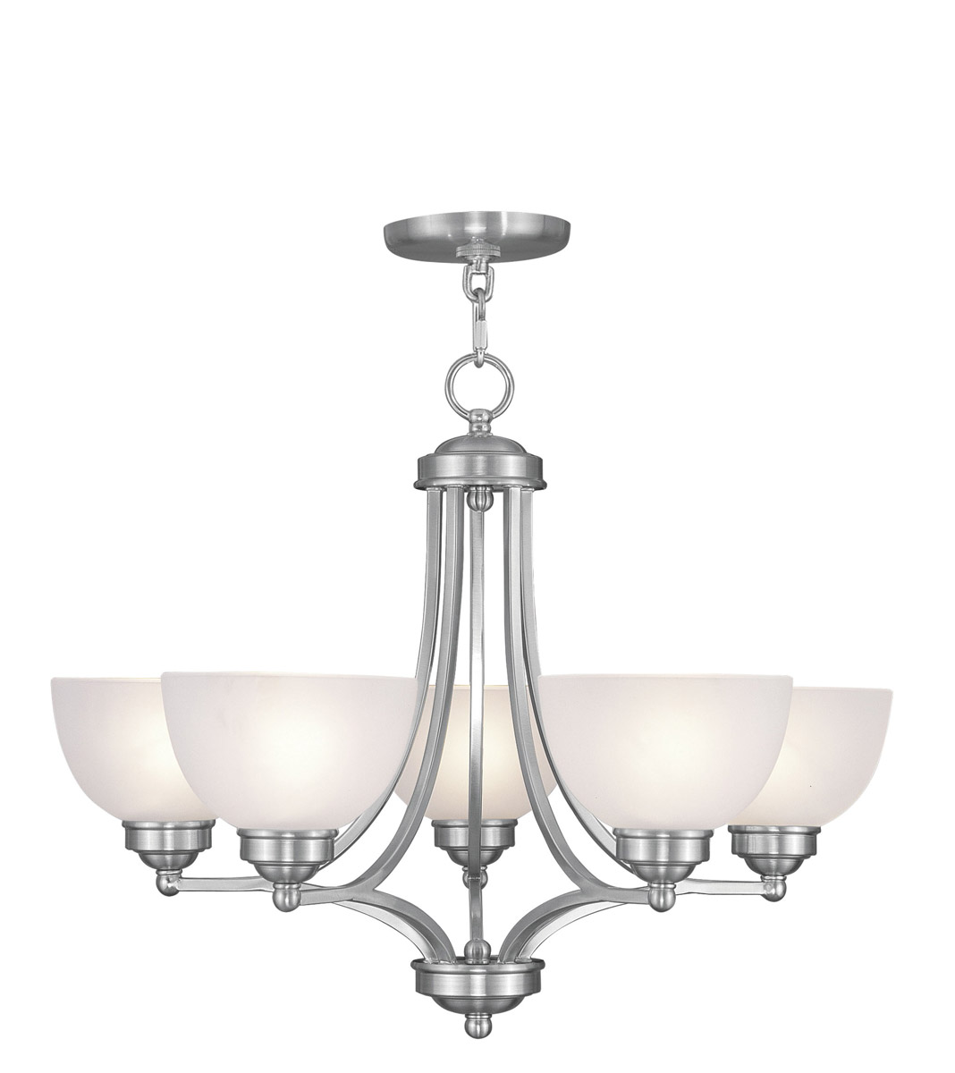 Somerset 5 Light 25 inch Brushed Nickel Chandelier Ceiling Light