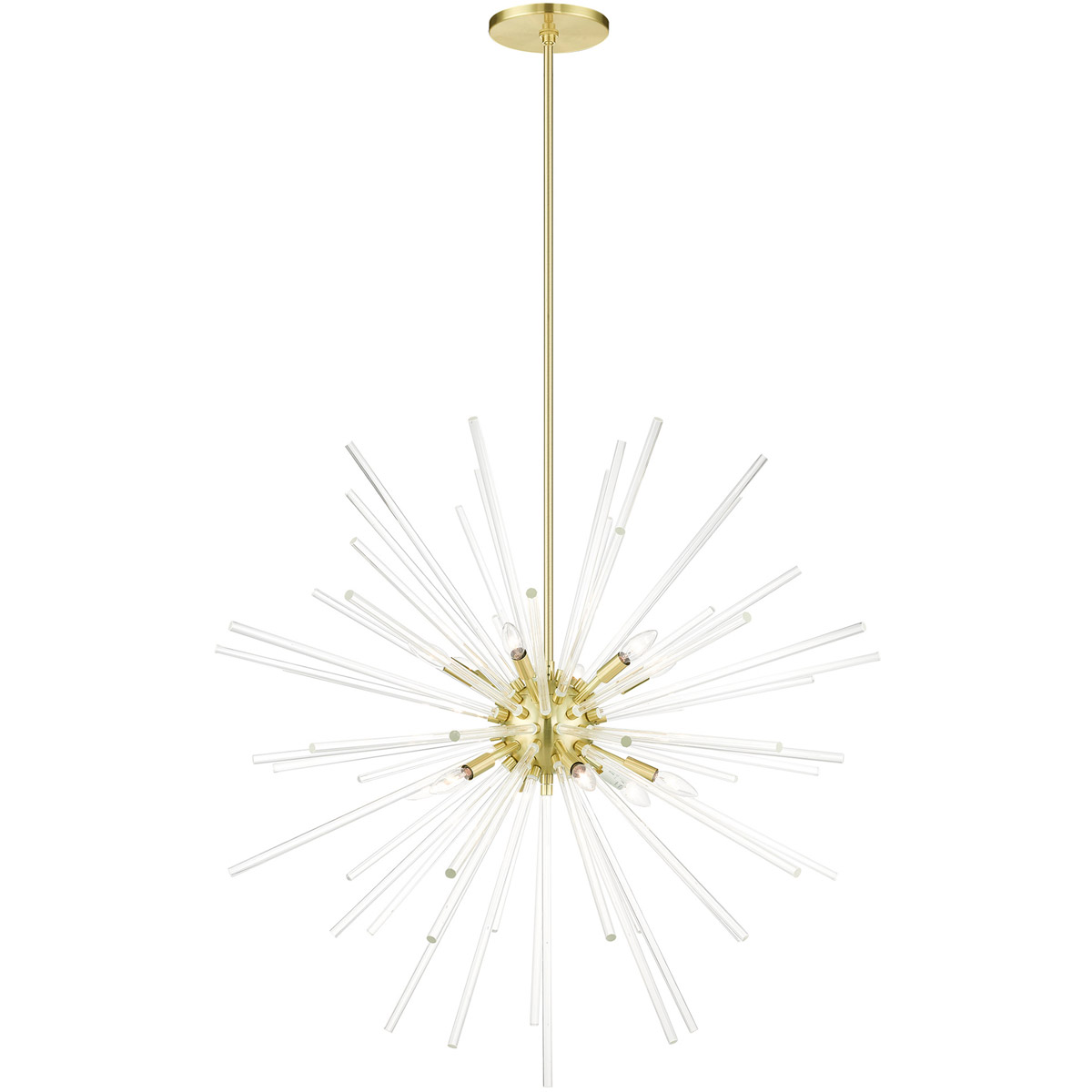 Utopia 12 Light 42 inch Satin Brass Foyer Pendant Chandelier Ceiling Light