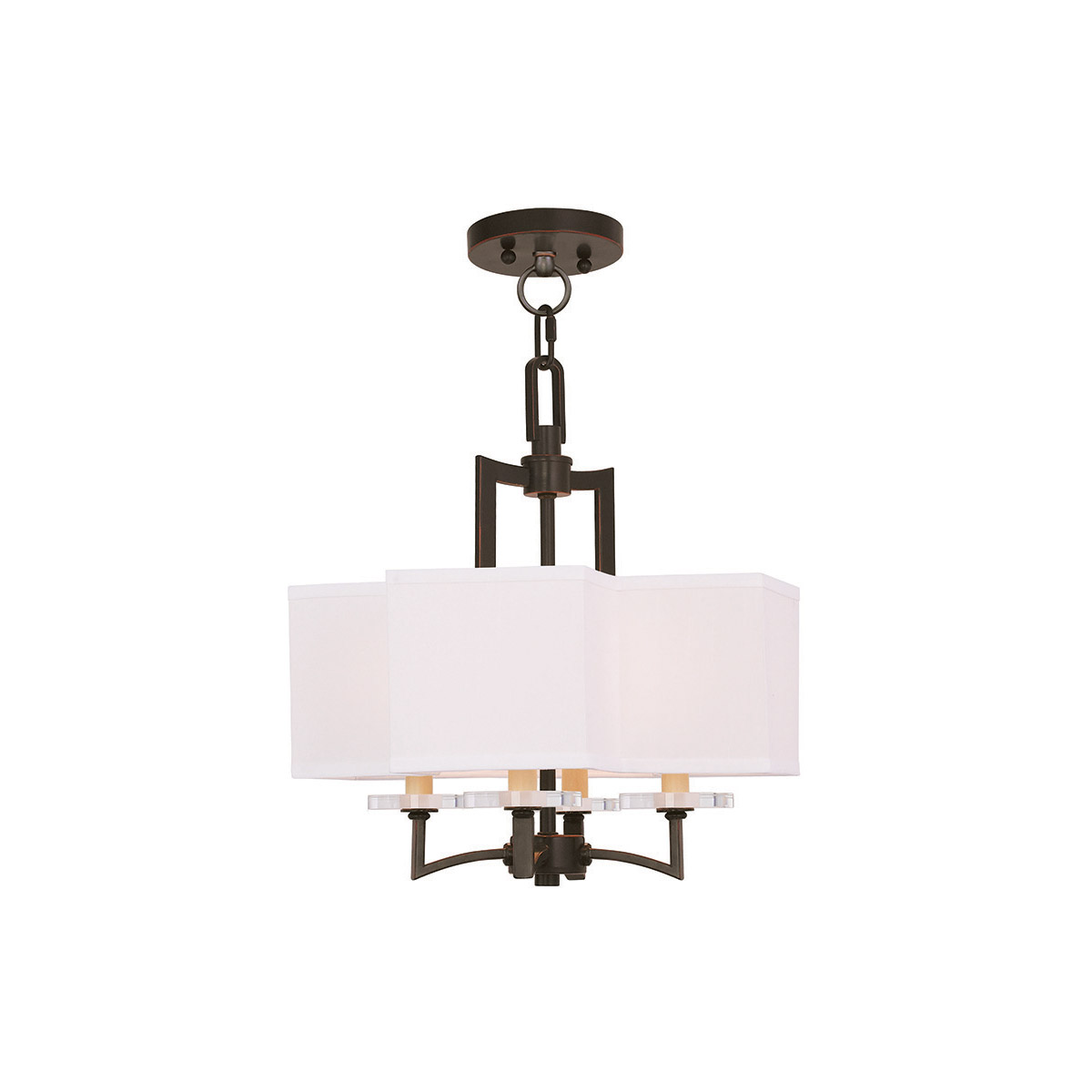 Woodland Park 4 Light 15 inch Olde Bronze Convertible Mini Chandelier Ceiling Light