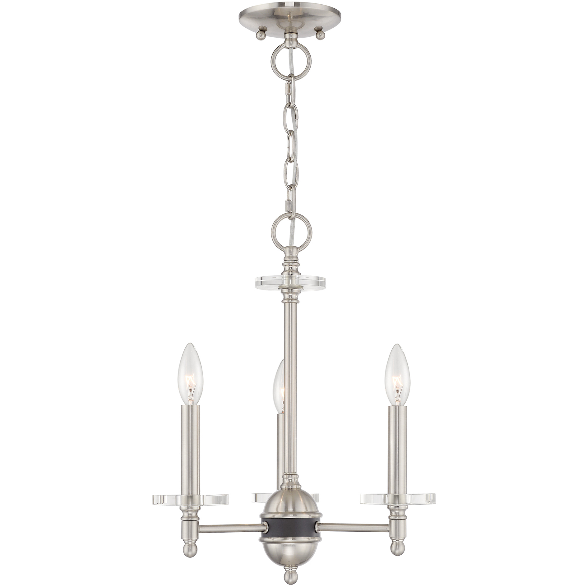 Bennington 3 Light 14 inch Brushed Nickel Mini Chandelier Ceiling Light