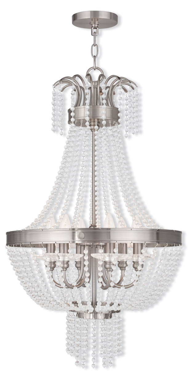 Valentina 6 Light 18.25 inch Brushed Nickel Pendant Ceiling Light