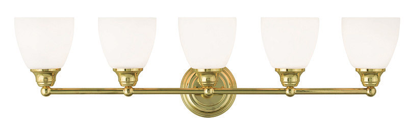 Somerville 5 Light 34 inch Polished Brass Vanity Sconce Wall Light