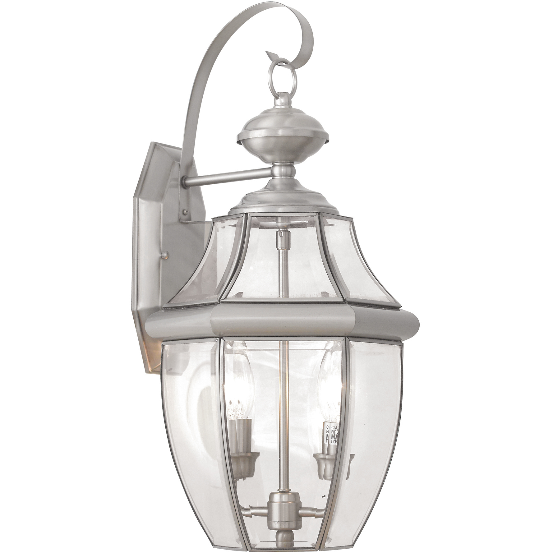 Monterey 2 Light 20.25 inch Brushed Nickel Medium Outdoor Wall Lantern