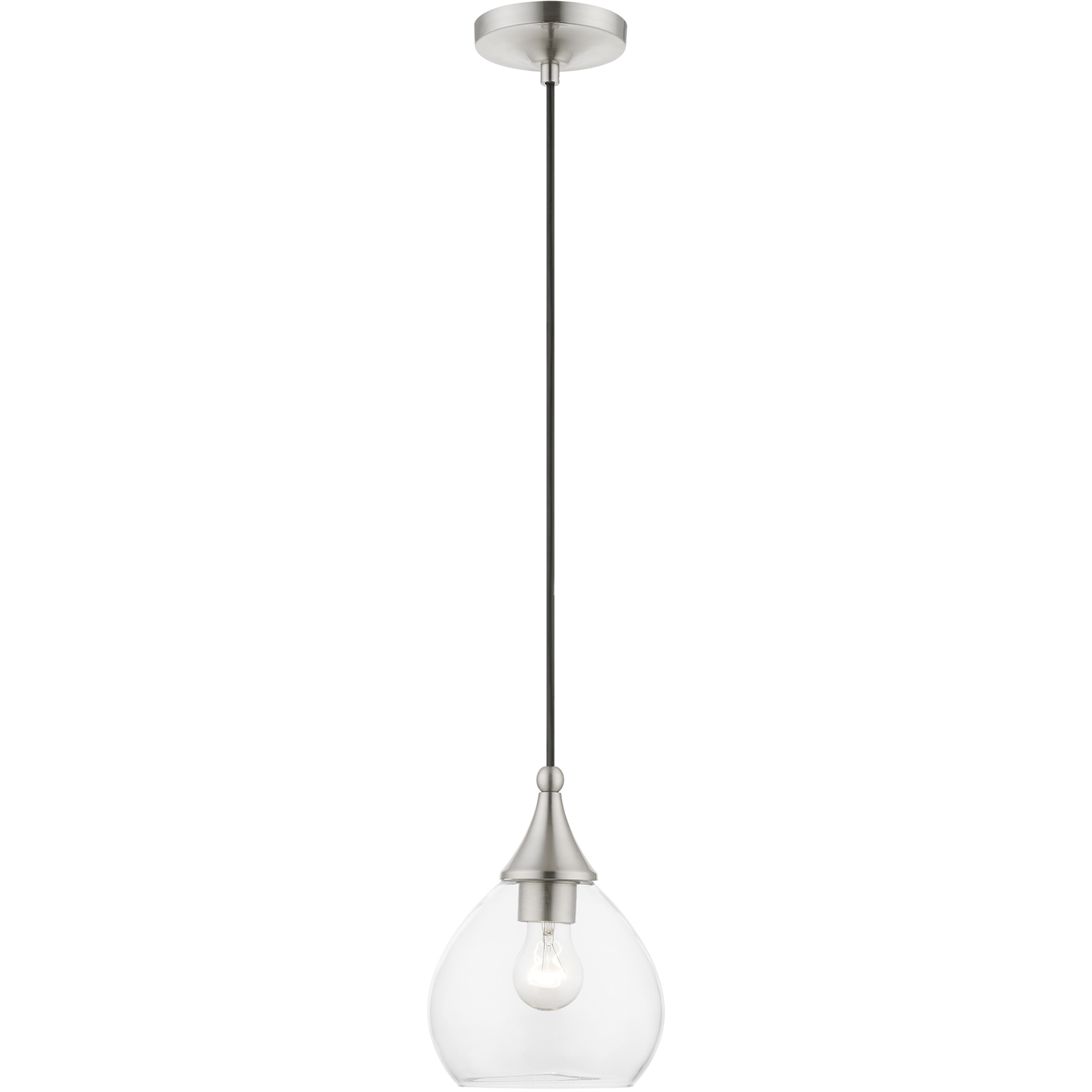 Catania 1 Light 7 inch Brushed Nickel Mini Pendant Ceiling Light